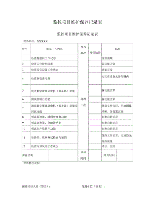 监控项目维护保养记录表.docx