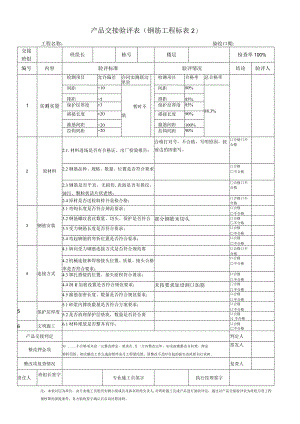 钢筋工程产品交接验评表.docx