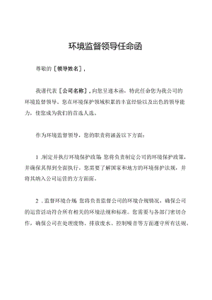 环境监督领导任命函.docx