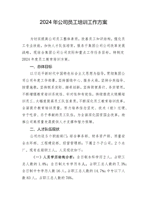 2024年公司员工培训工作方案.docx