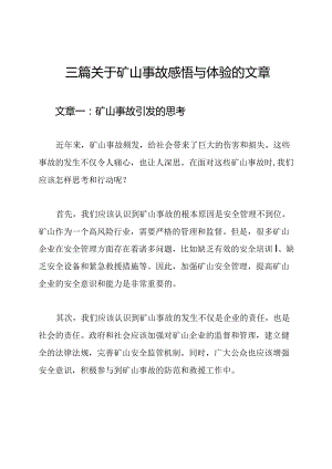 三篇关于矿山事故感悟与体验的文章.docx