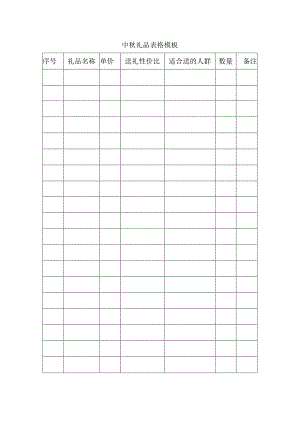 中秋礼品表格模板.docx