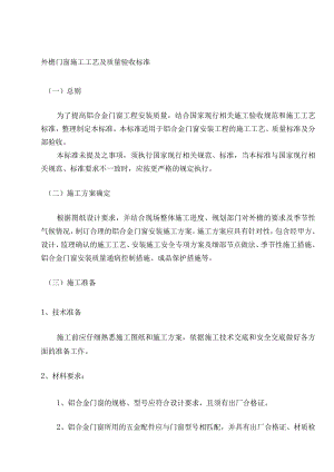外檐门窗施工工艺及质量验收标准.docx