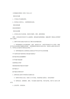 幼儿园小班健康优秀教学设计《受伤了该怎么办》.docx