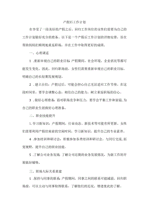 产假后工作计划.docx