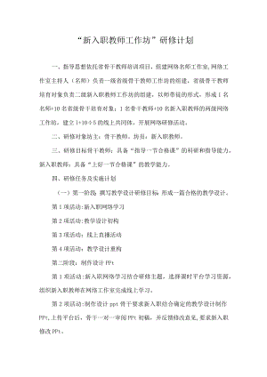 “新入职教师工作坊”研修计划.docx