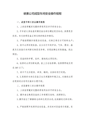碳素公司成型车间安全操作规程.docx