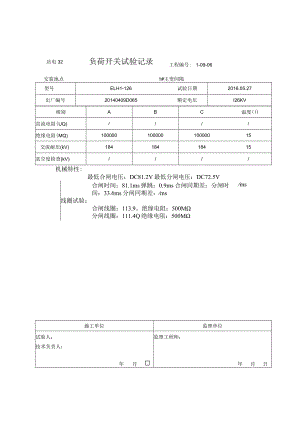 站电32 110负荷开关试验记录SF6断路器.docx