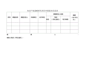 知识产权战略研究项目申报基本信息表.docx