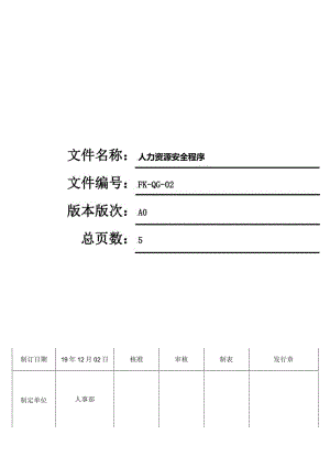 FK-QG-02人力资源安全程序.docx