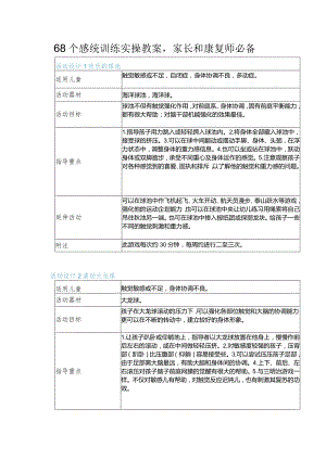 68个感统训练实操教案家长和康复师必备.docx