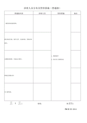 FM-SC-01-16-A涉密人员分布及管控措施（普通级）.docx