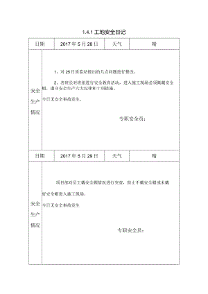 [施工资料]工地安全日记(8).docx