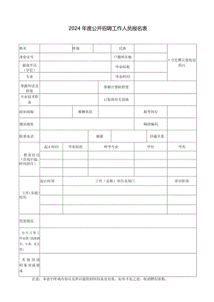 2024年度公开招聘工作人员报名表.docx