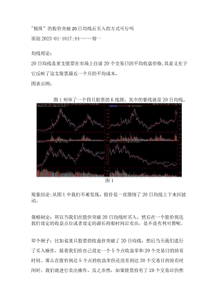 “极简”的股价突破20日均线后买入的方式可行吗.docx