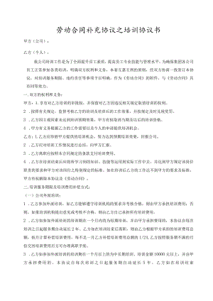 HR-劳动合同补充协议之培训协议书.docx