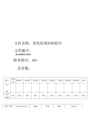 IATF16949：2016变更管理控制程序.docx