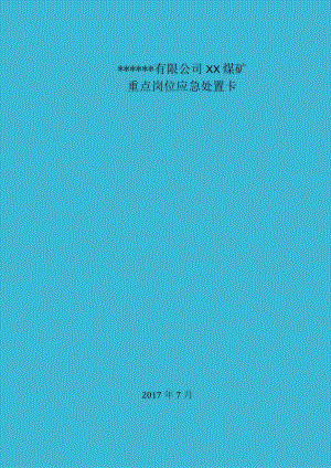 XX煤矿公司应急处置卡.docx