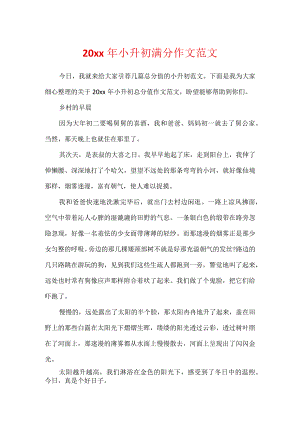 20xx年小升初满分作文范文.docx