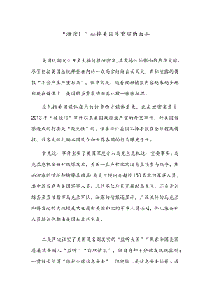 “泄密门”扯掉美国多重虚伪面具.docx