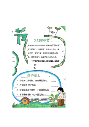 3.12手绘植树节小报手抄报.docx