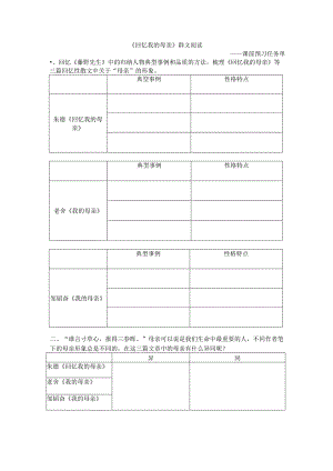 《回忆我的母亲》课前预习.docx