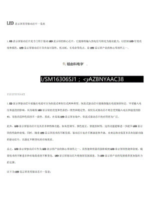 LED显示屏常用驱动芯片一览表.docx