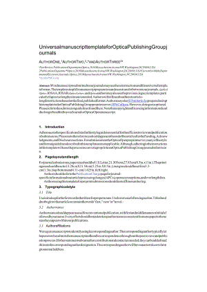 OpticaPublishingGroupjournals论文投稿格式模板.docx