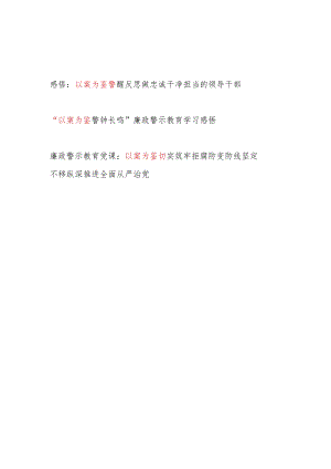 2024年党员干部以案为鉴廉政警示教育学习感悟和党课讲稿.docx