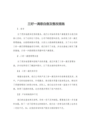 三好一满意自查及整改措施.docx