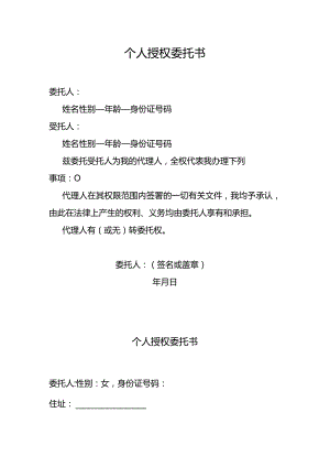 个人授权委托书.docx