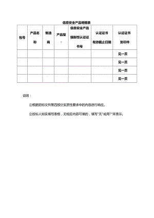 信息安全产品明细表.docx