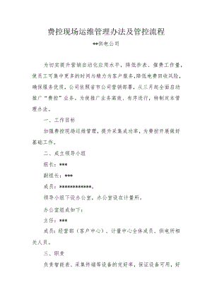 供电公司远程费控现场运维管理办法及管控流程模板.docx