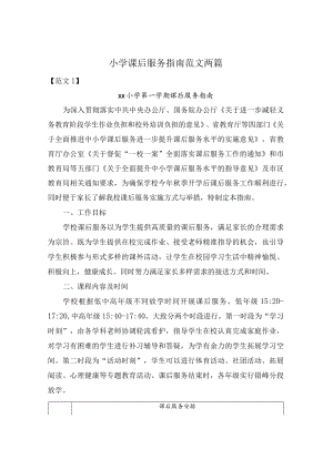 小学课后服务指南范文两篇.docx