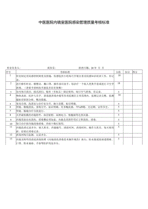 中医医院内镜室医院感染管理质量考核标准.docx