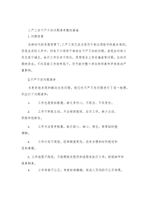 三严三实不严不实问题清单整改措施.docx