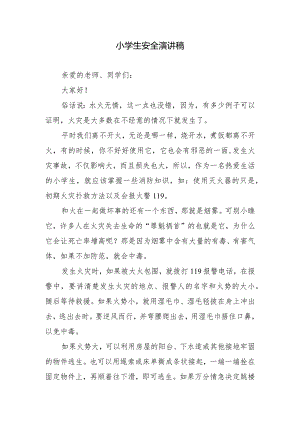 小学生安全演讲稿.docx