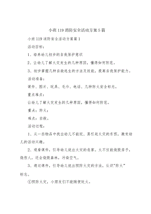 小班119消防安全活动方案5篇.docx