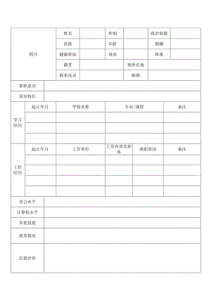 个人空白简历标准表(36).docx