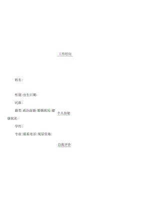 个人空白简历标准表(41).docx