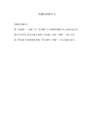 光棍代表数字几.docx
