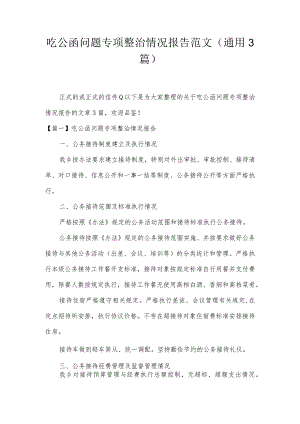 吃公函问题专项整治情况报告范文(通用3篇).docx