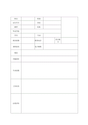 个人空白简历标准表(26).docx