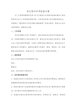员工安全培训专项检查方案.docx