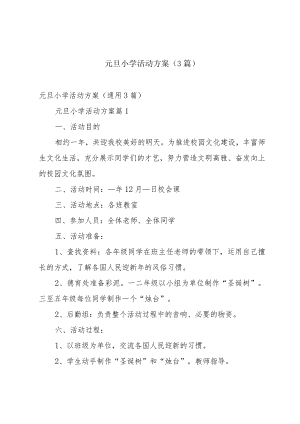 元旦小学活动方案（3篇）.docx
