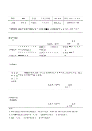 山西农业大学学生奖励学分申报表.docx