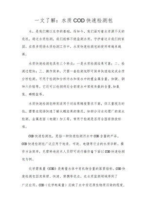 一文了解：水质COD快速检测包.docx