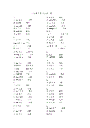 一年级上册识字表上册.docx