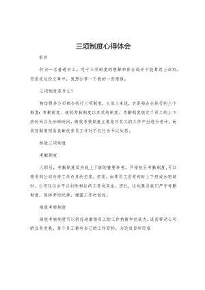 三项制度心得体会.docx