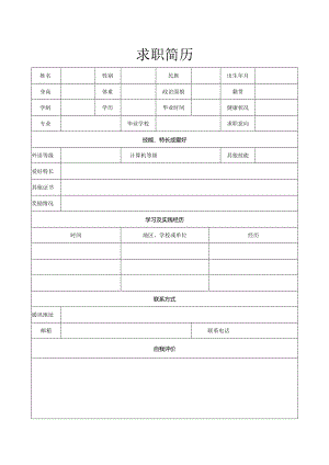 个人空白简历标准表(42).docx